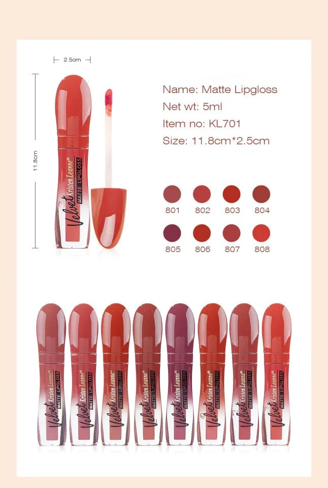 Labial Líquido JH High Cosmetics - Matte Color Velvet Lip Gloss