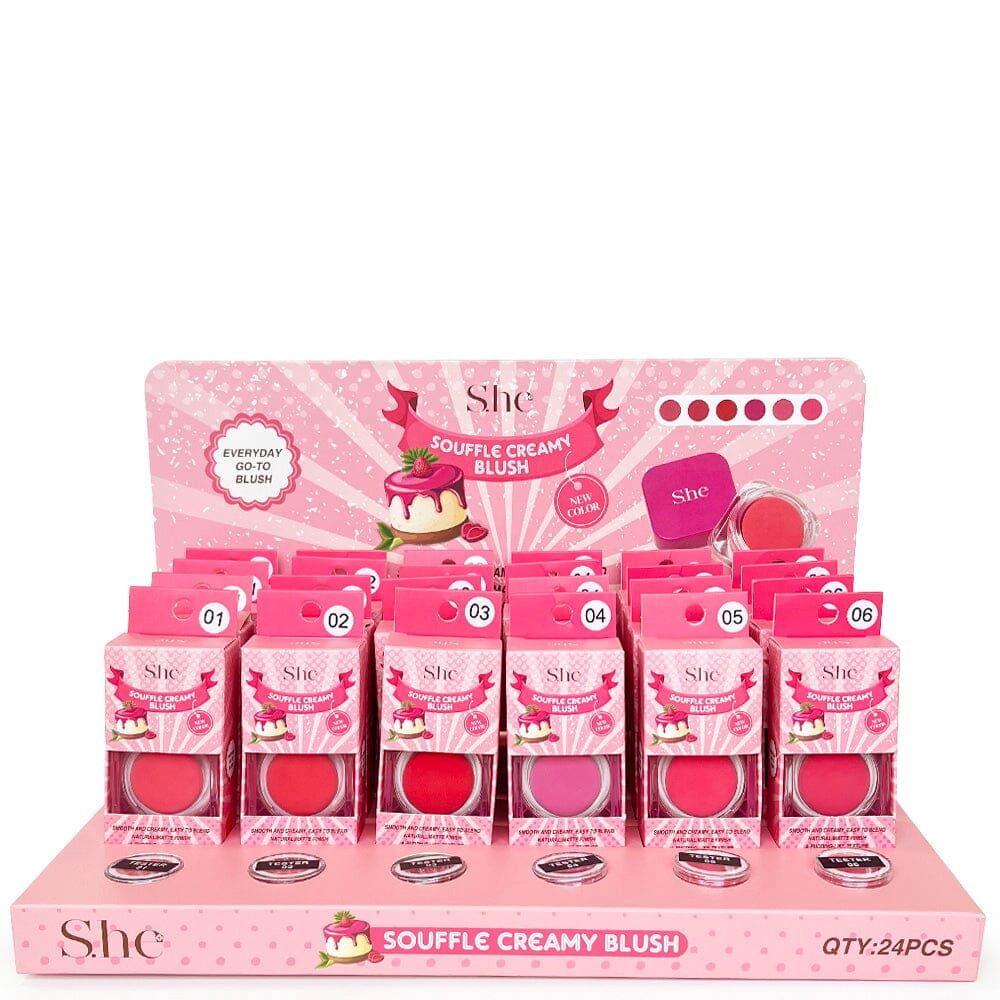 Rubor en Crema S.he Makeup - Souffle Creamy Blush (Colección 6 Tonos)