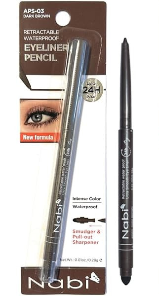 Delineador de Ojos Retráctil Nabi Waterproof con Difuminador y Sacapuntas